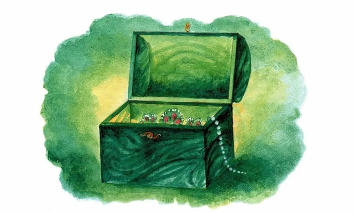 Нарисовать мала. Бажов "Малахитовая шкатулка".