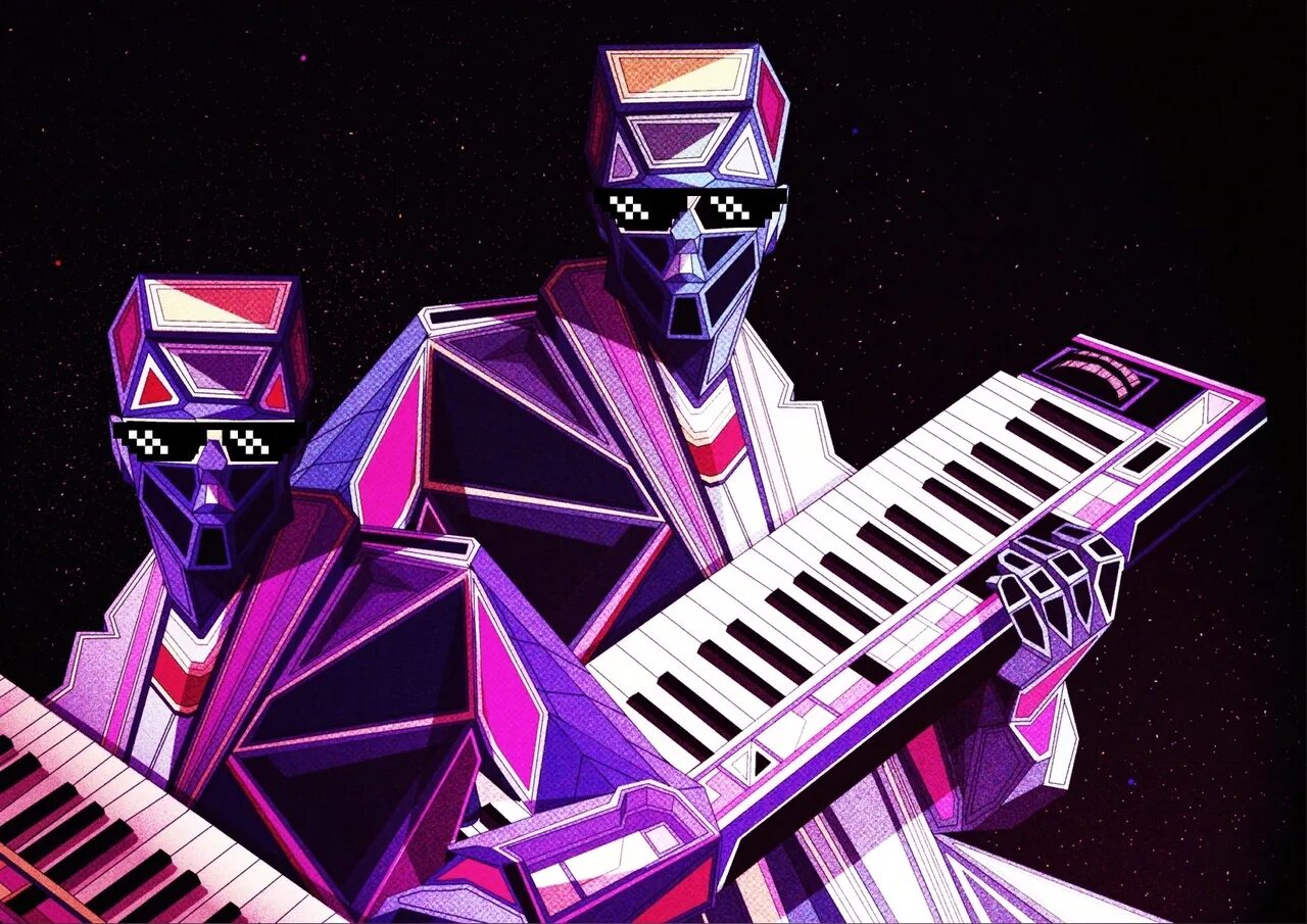 Synthpop. 80s synthpop. синтвейв неон 80-е. арт в стиле 80-х. синтезатор ретровейв диско.