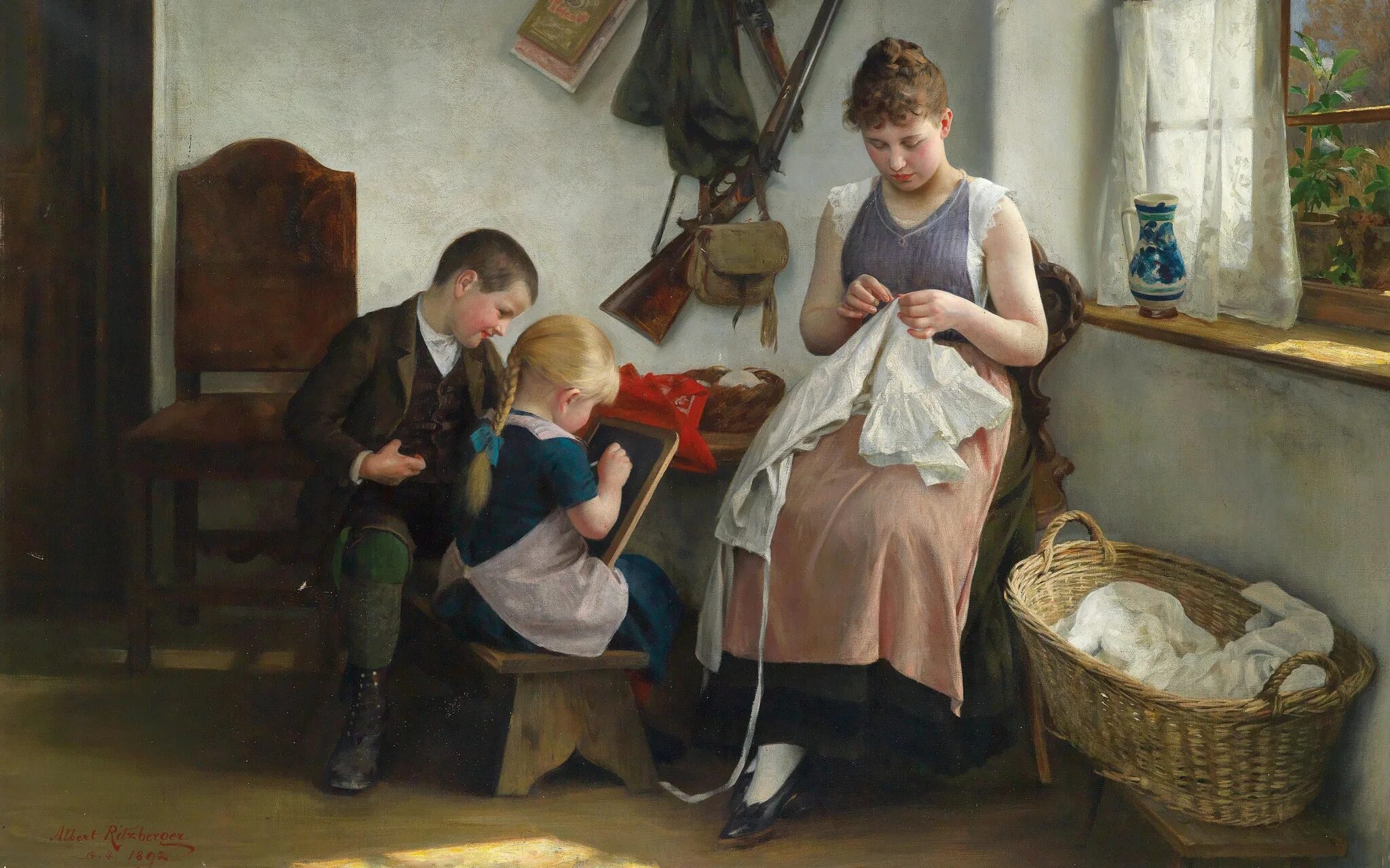 Художник Albert Ritzberger (1853-1915). Социально бытовой жанр