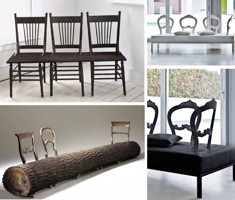 Стул скамья. Скамейка из бревна. Стулья из коряг. Скамья из старых стульев. Скамья из стульев.