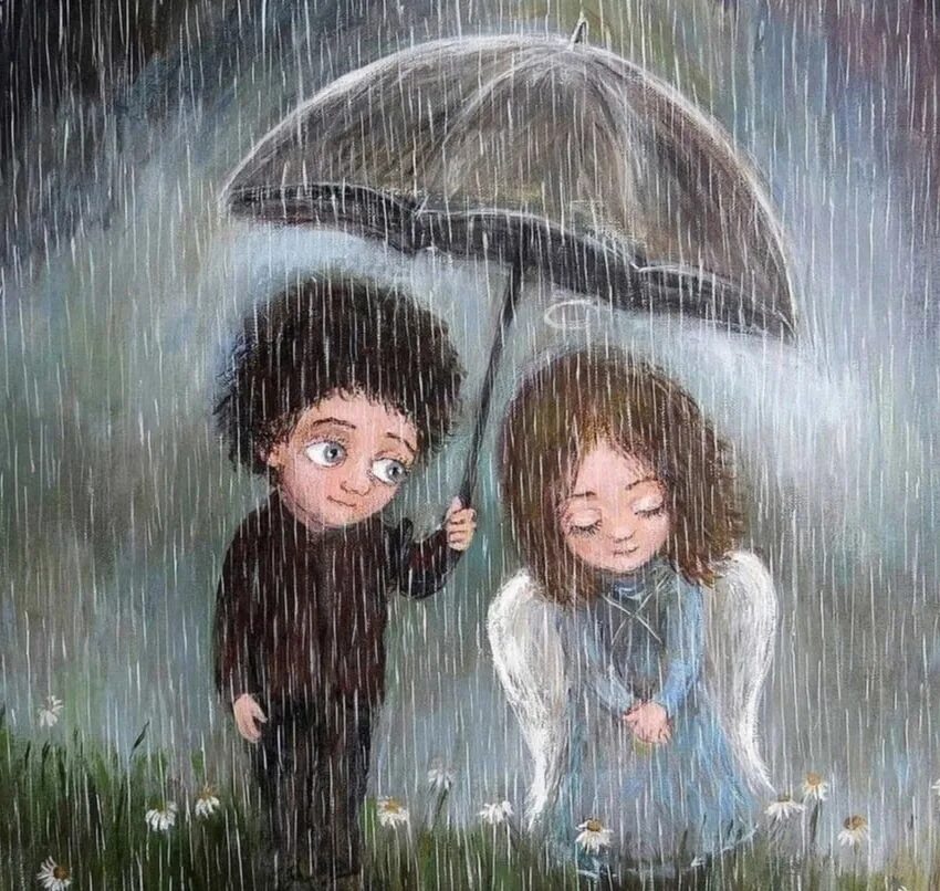 Грузинская художница Нино Чакветадзе. Настроение дождь. Если ты за добро благодарности ждёшь ты не даришь добро его продаёшь. Доброта Эстетика.