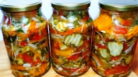 Салат на зиму из огурцов сладкого перца