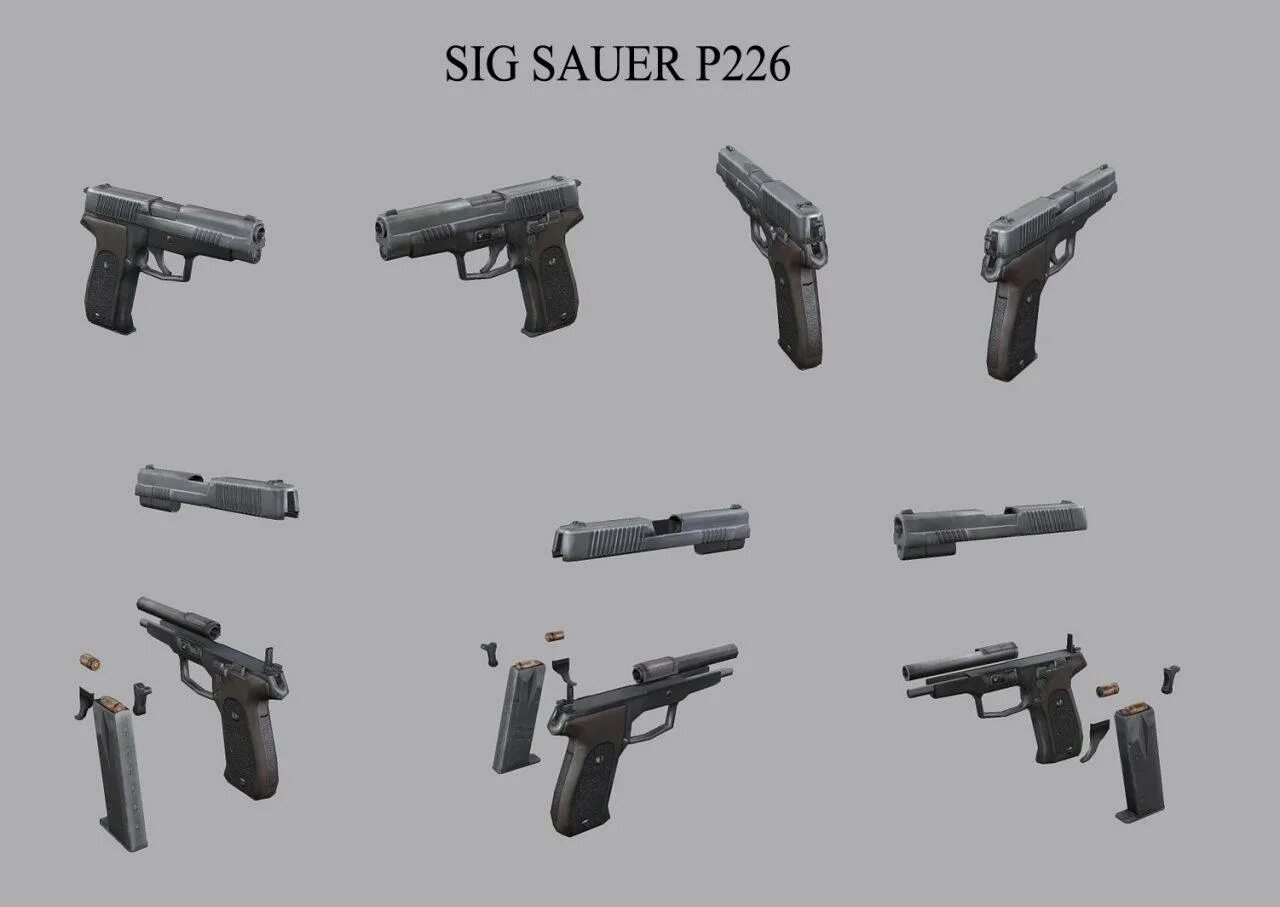 Sig d. 3d модели карабина sig sauer. sig sauer p226 варфейс. sig sauer p226c глушителем 3д модель для 3д коат.