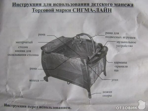 Манеж кроватка инструкция по сборке Инструкция к манежу кровати 92 фото