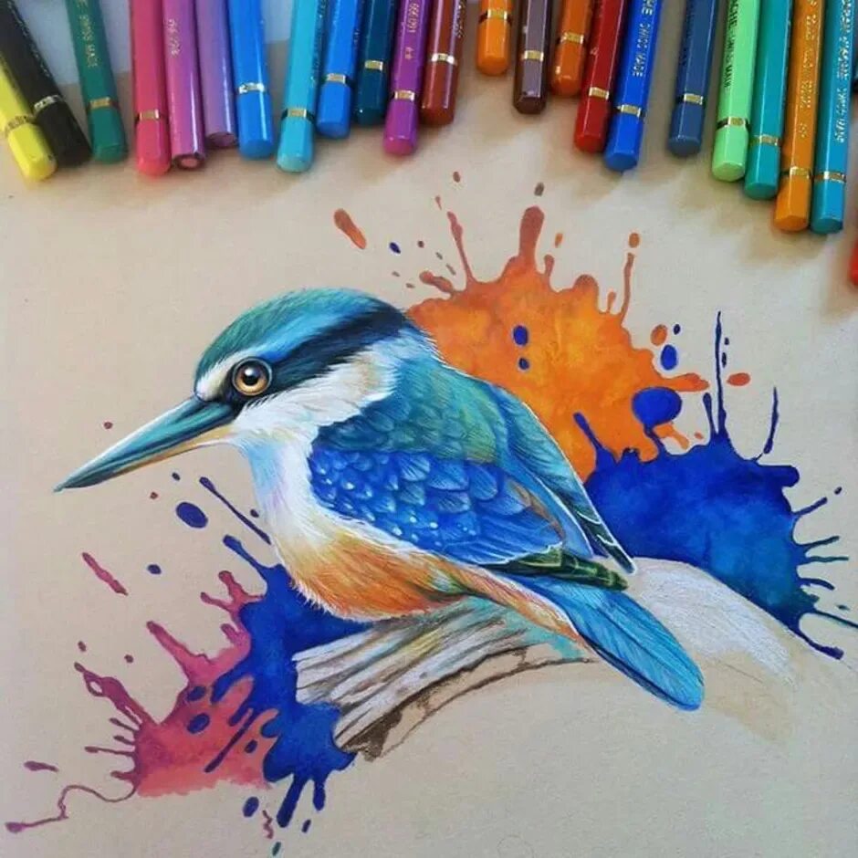 Kelly Lahar. Рисование акварельными карандашами. Живопись цветными карандашами. Акварель и цветные карандаши.