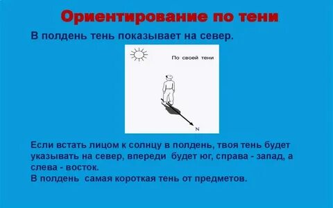 В солнечный день полдень тень указывает на