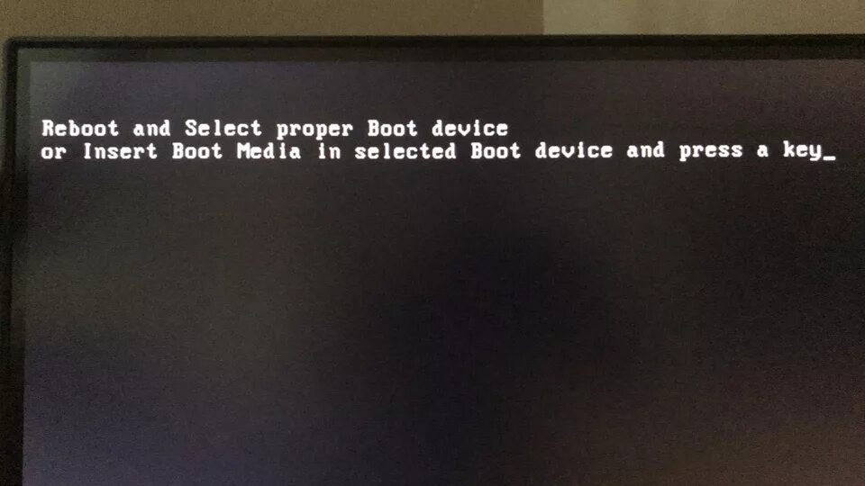 Select Boot device. Select proper Boot device. Reboot ошибка. Reboot and select proper Boot device and Press a Key. Press to reboot