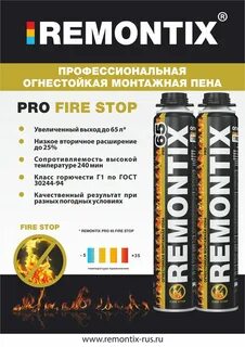 Огнестойкая монтажная профессиональная пена firestop