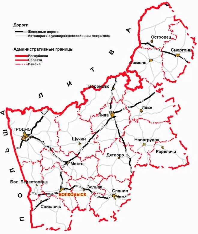 Карта Гродненской области. Административное деление Гродненской области. Карта Гродненской области подробная. Карта Гродненской области с районами.