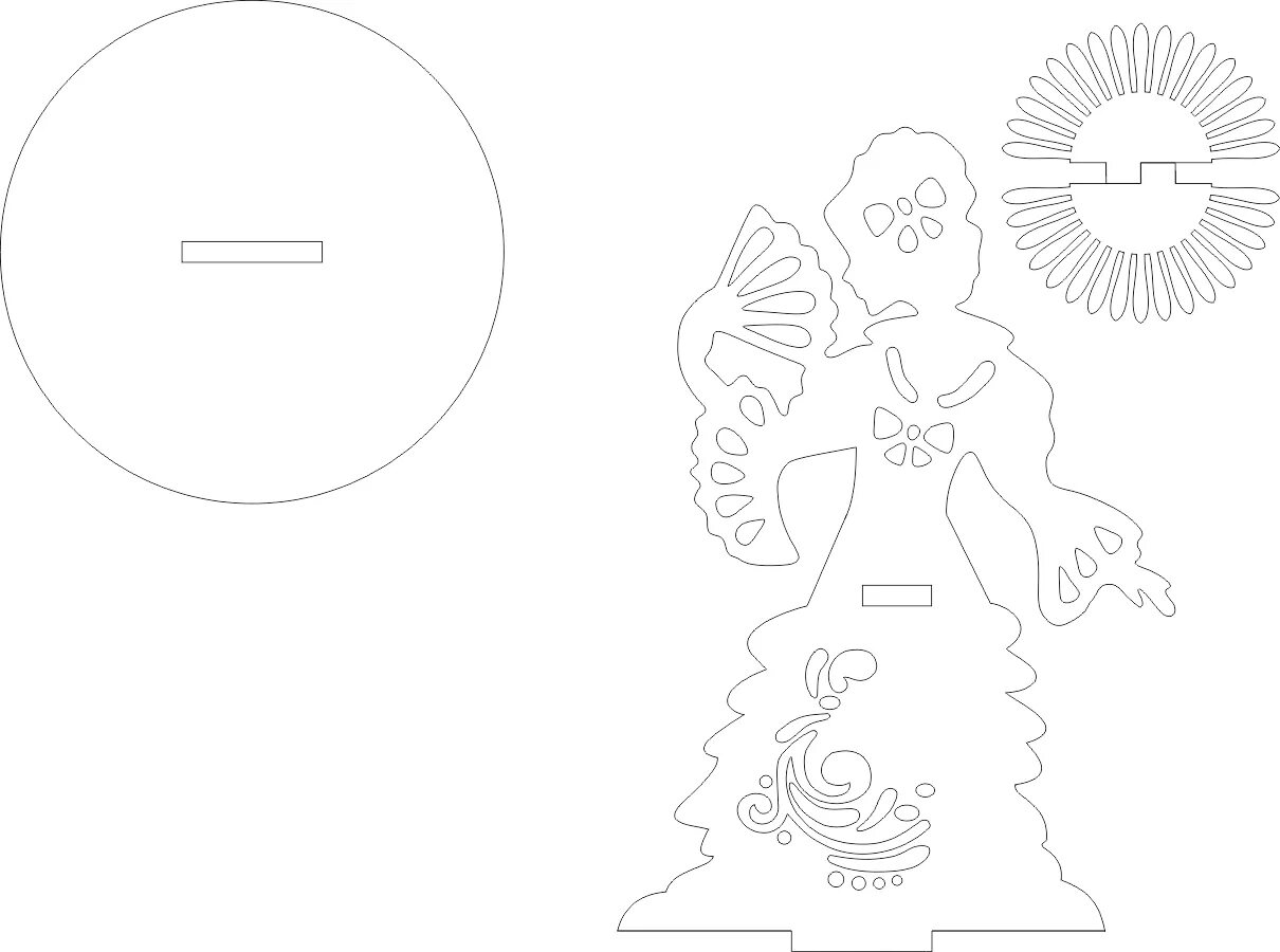 Вектор Салфетницы Девушка с коромыслом для лазерной резки (CorelDraw)
