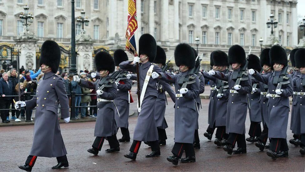 The changing of the guard takes place