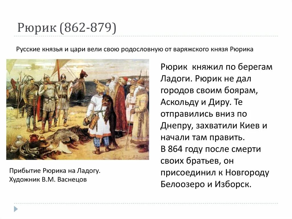 Рюрик 862-879. Русь при Рюрике. Образование государства Русь первые русские князья.