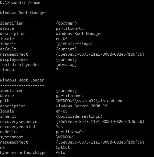 Bcdedit default. Bcdedit. команды bcdedit. инструмент командной строки bcdedit. bcdedit пример вывода.
