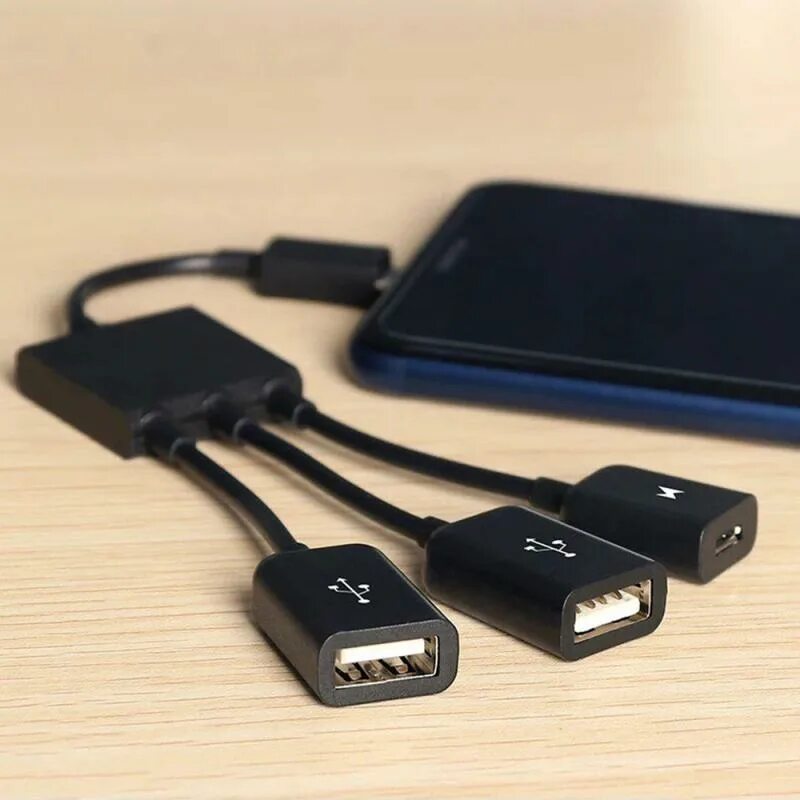 OTG Cable Micro USB 3. OTG / Micro-USB хаб. Кабель-концентратор 2 Micro USB / Micro USB. Двойной OTG кабель Micro USB.