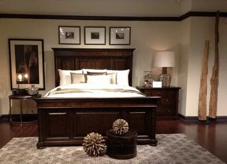 A red bed and a brown table