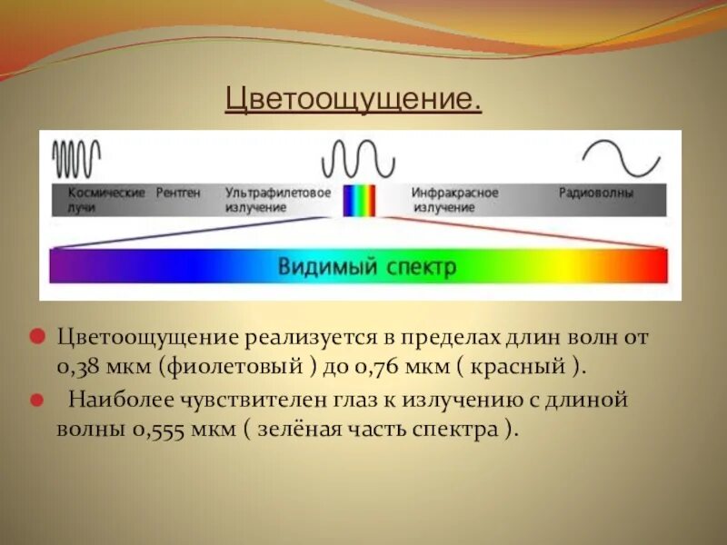 Красный световой луч с длиной волны 700. Глаз наиболее чувствителен к излучению с длиной волны. Глаз наиболее чувствителен к красной части спектра. Длина волны пределы. 0,8 Мкм длина волны.