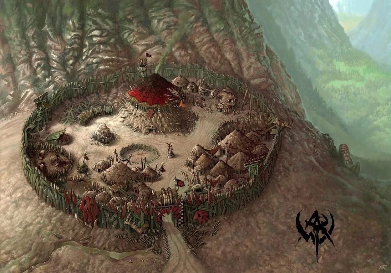 Лагерь орков вархаммер фэнтези. Лагерь гоблинов днд. The dark eye: chains of satinav. Варкрафт лагерь орков. Деревня гноллов.