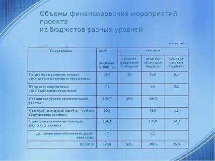 Проект бюджетирование в школе