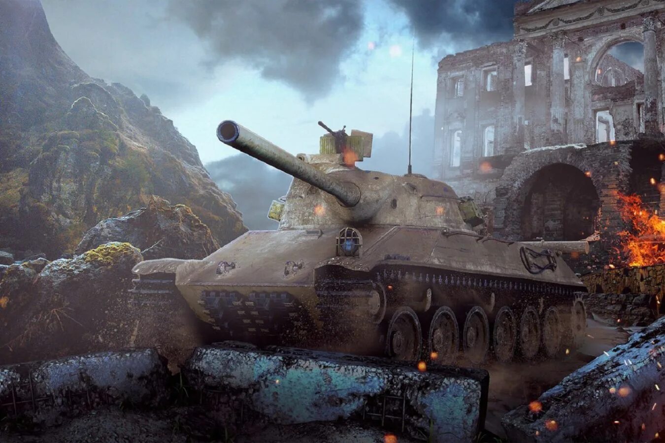 Танк World of Tanks. T110e3 WOT Blitz. Картинки на рабочий стол танки. Фон рабочего стола вот.