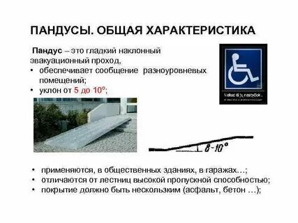 К пандусам относится