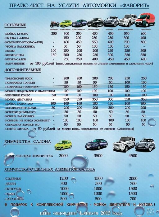 Прейскурант на мойку авто. Прейскурант на услуги автомойки. Расценки на мойку автомобилей. Список услуг автомойки.