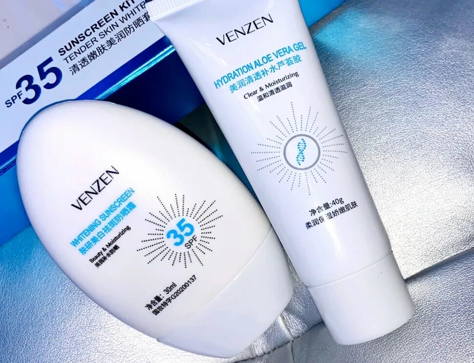 Спф голубой. Venzen крем 35 spf. крем санскрин для лица. крем spf veze. крем для лица голубой spf.