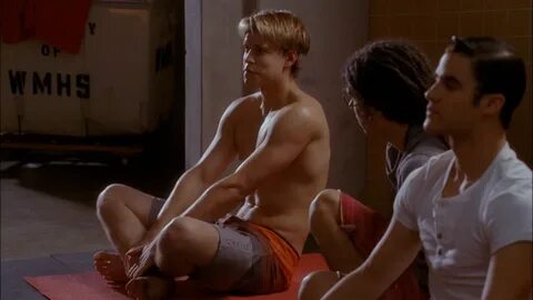 Chord Overstreet shirtless in Glee 4-12 "Naked" .