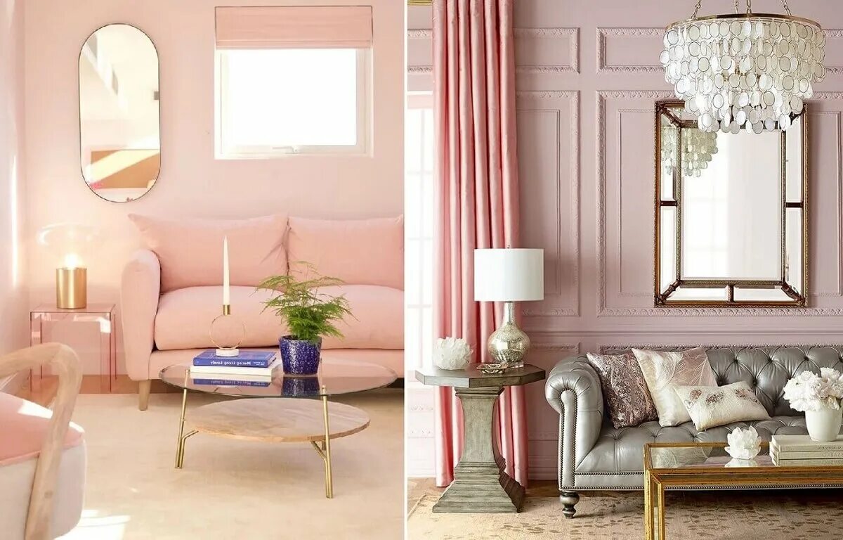 Какой цвет сочетается с пудровым в интерьере Pin by Lynn Russell on Color boards Warna ruang tamu, Ide kamar tidur, Cat ruang