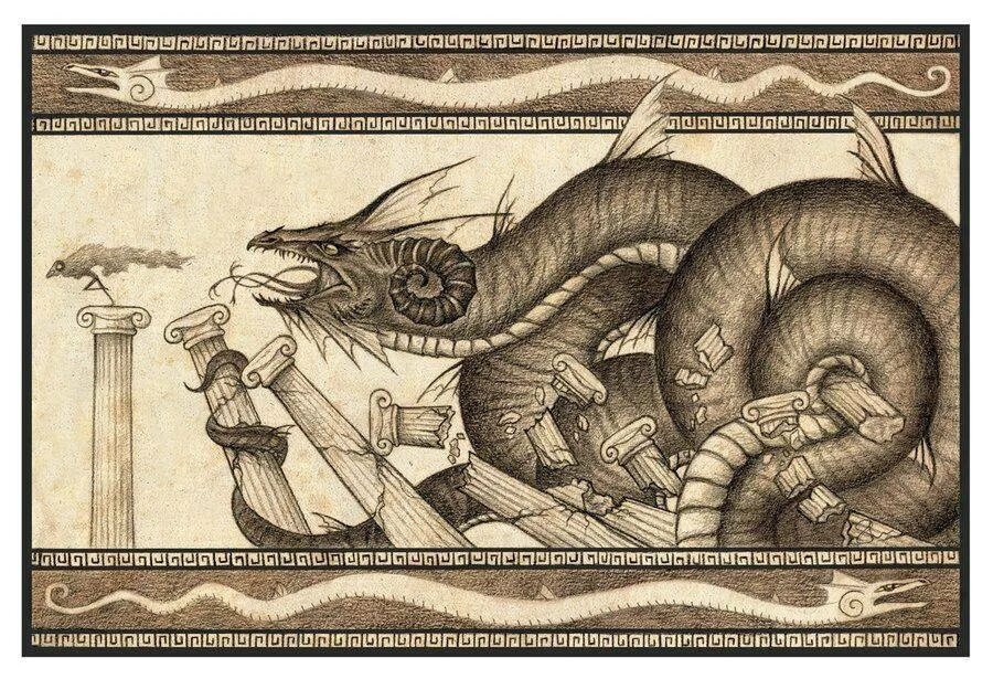 Лернейская гидра мифическое существо. Пифон мифология греческая. Сикигами мифическое существо духи. Индийский дракон вритра. Лернейская гидра дракон.