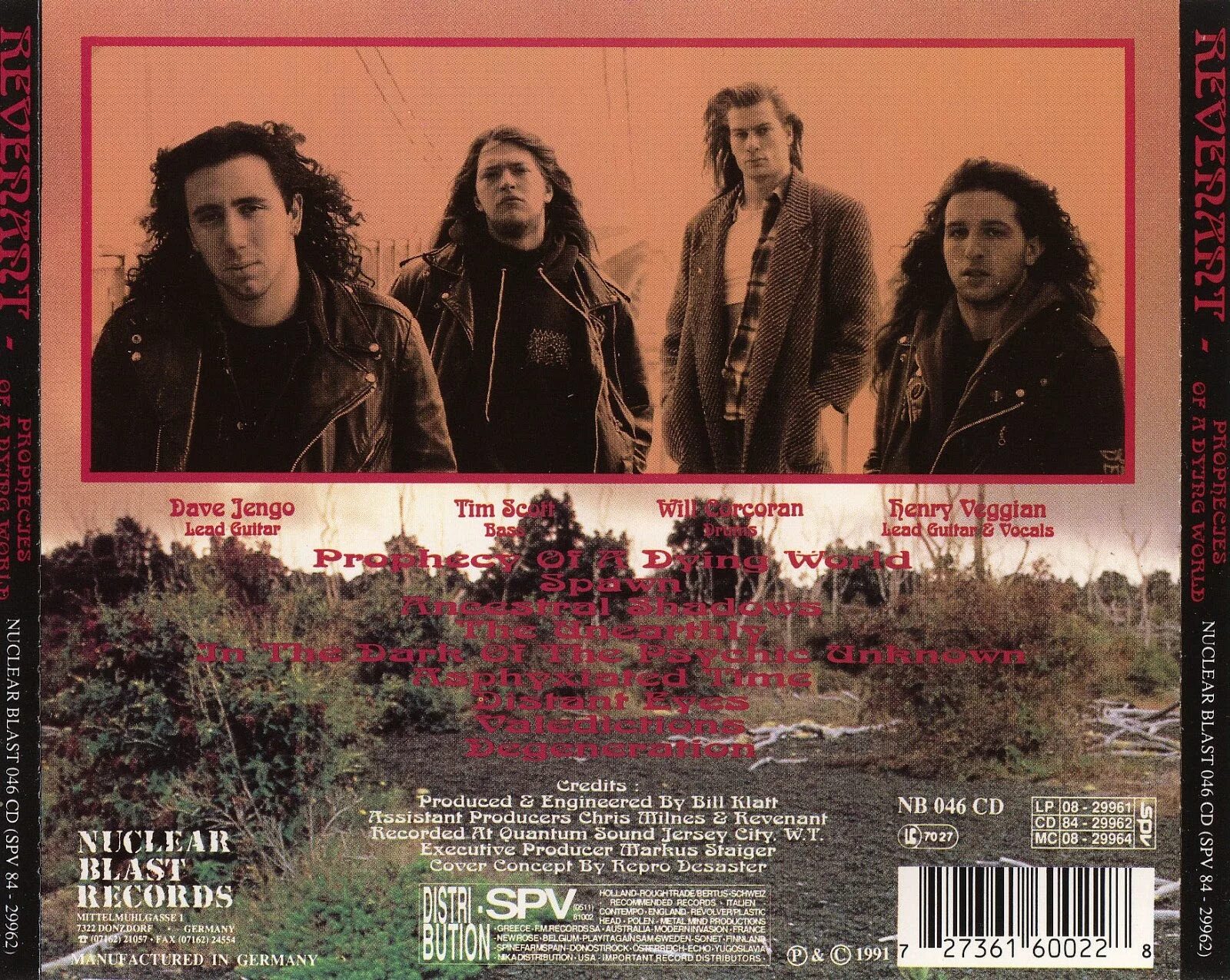 Revenant [1991] Prophecies of a Dying World. 1992 A Dying World. Dying for the World CD.