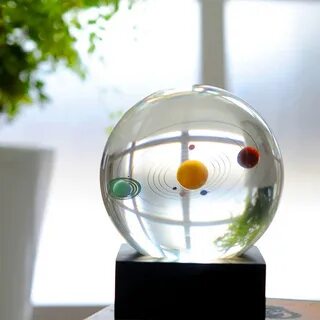 3d solar system crystal ball