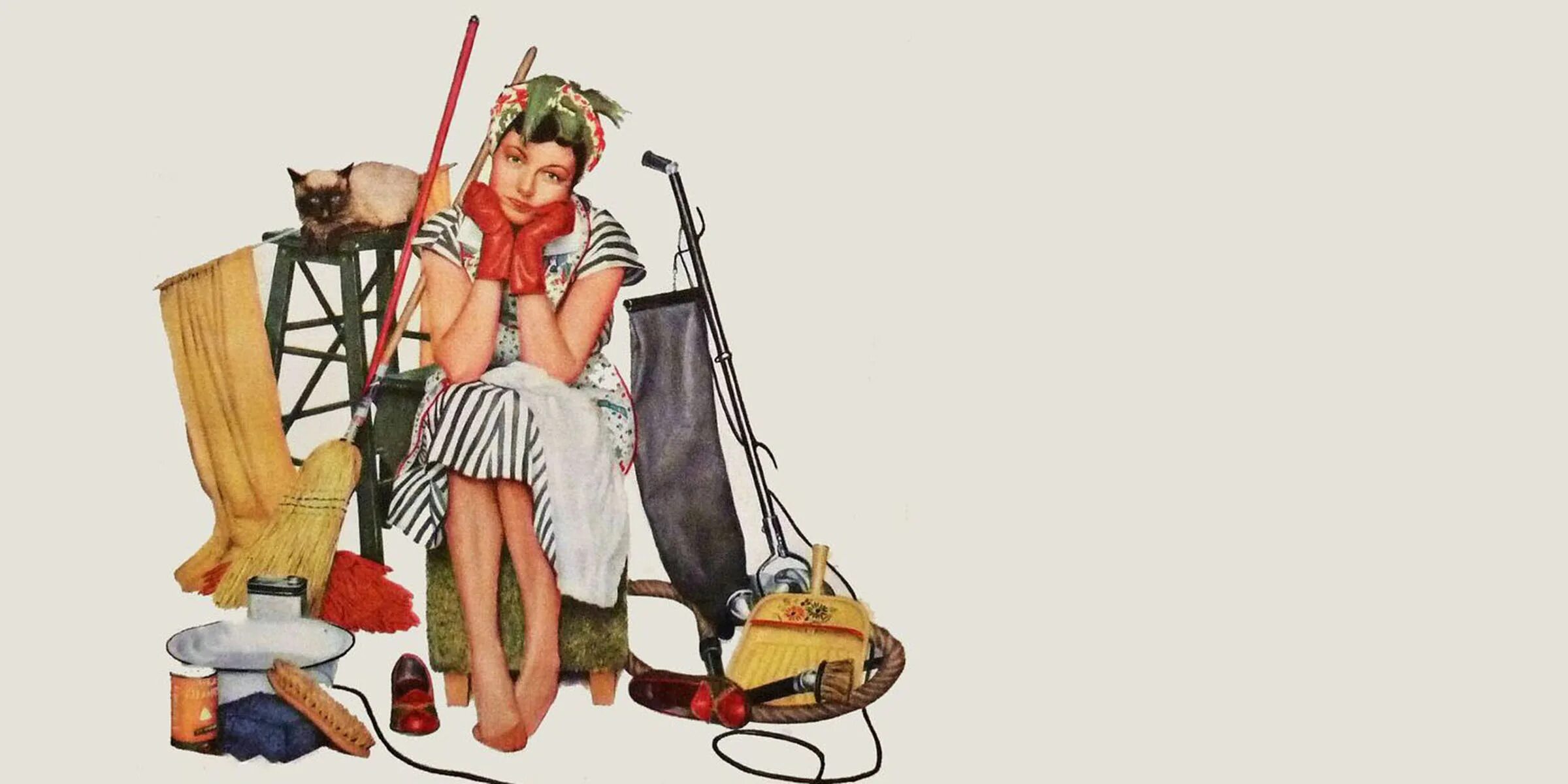 Norman Rockwell художник домохозяйка. Уборка иллюстрация. Женщина уборка. Домохозяйку вызывали или фея с монтировкой