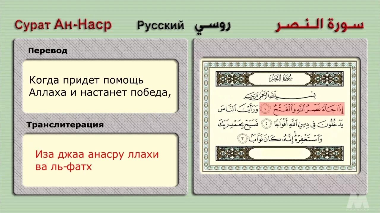 Аль наср на русском языке. 110 Сура Корана. Сура АН Наср. АН-Наср Сура текст. Сура 110 АН-Наср.