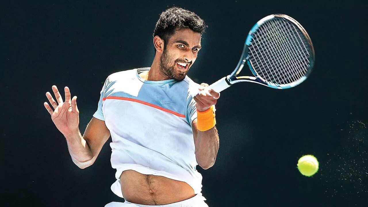 Праджнеш Гуннесваран. Гуннесваран теннис. Ernesto Escobedo - Prajnesh Gunneswaran. Tennis Player.