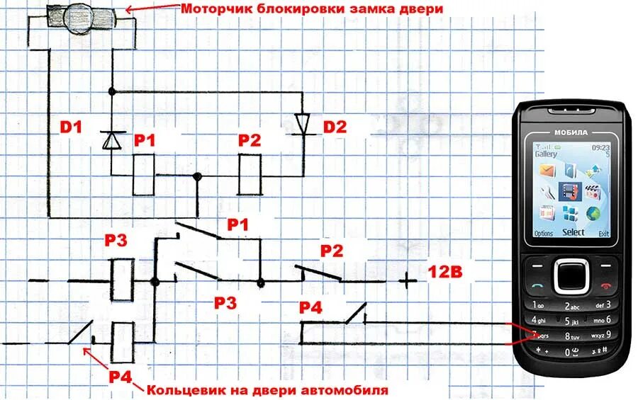 Gsm своими руками. Самодельная GSM сигнализация схемы. Сигнализация на герконе схема. Самодельная GSM сигнализация для авто. Самодельная GSM сигнализация из мобильника схемы.