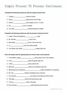 Present simple present continuous elementary