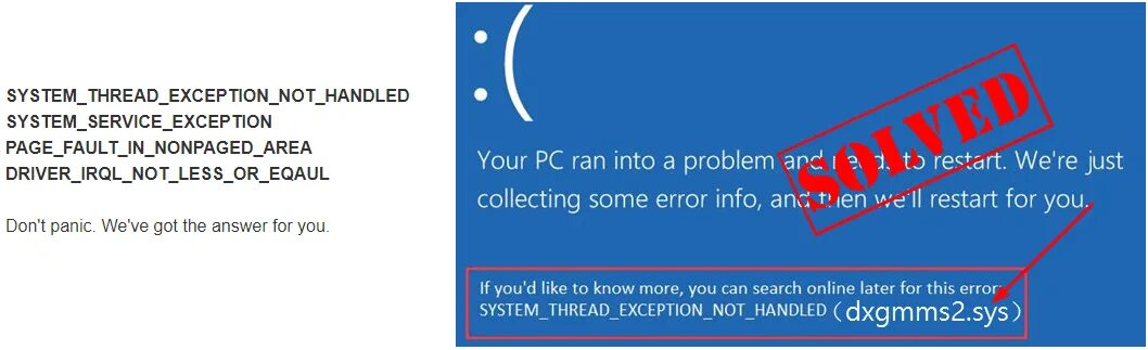 Dxgmms2.sys синий. Dxgmms2.sys синий экран Windows 10. Ошибка System thread exception not Handled. Ошибка System thread exception. System thread exception not handled что делать