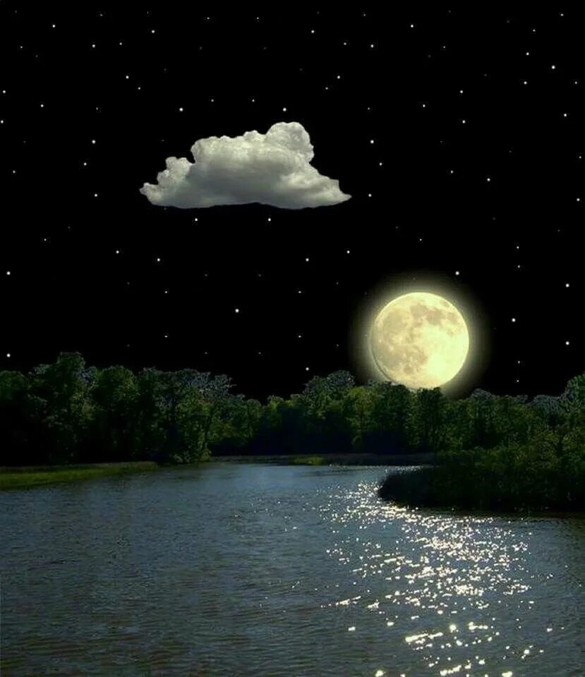 Ночь полная звезд. Лунная ночь. Ночь Луна. Ночная Луна. Пейзаж с луной.