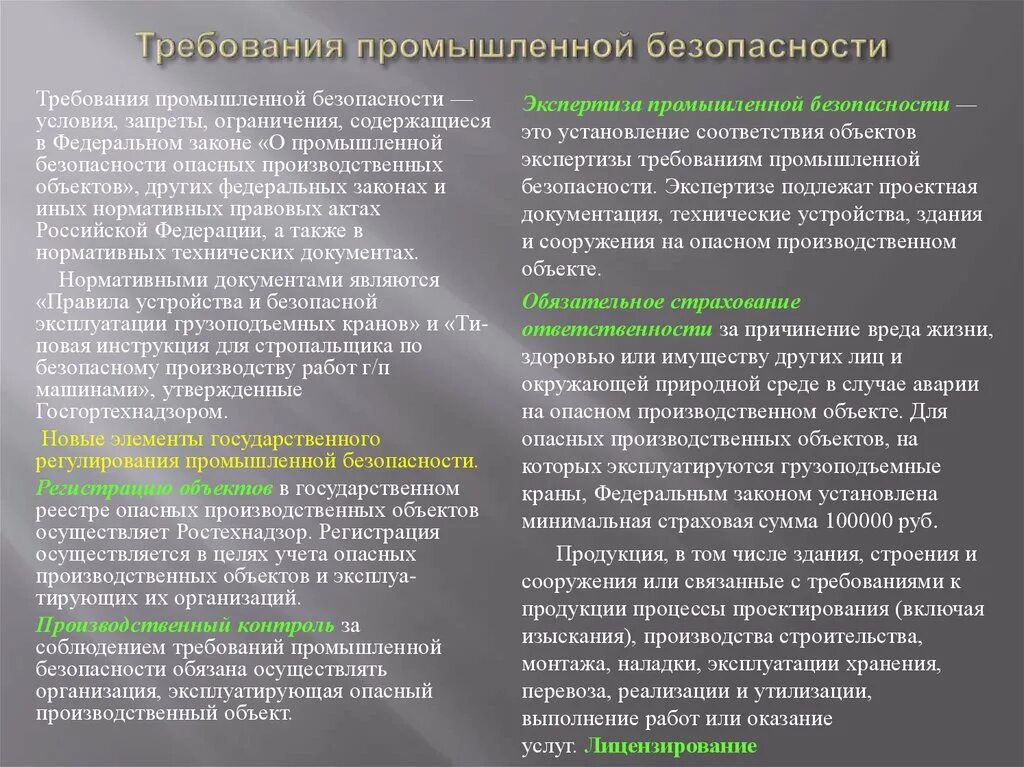 От требований и производственных условий. Санитарно-технические требования к производственным помещениям. Требования промбезопасности. Понятие промышленная безопасность. Требования к производственным помещениям.