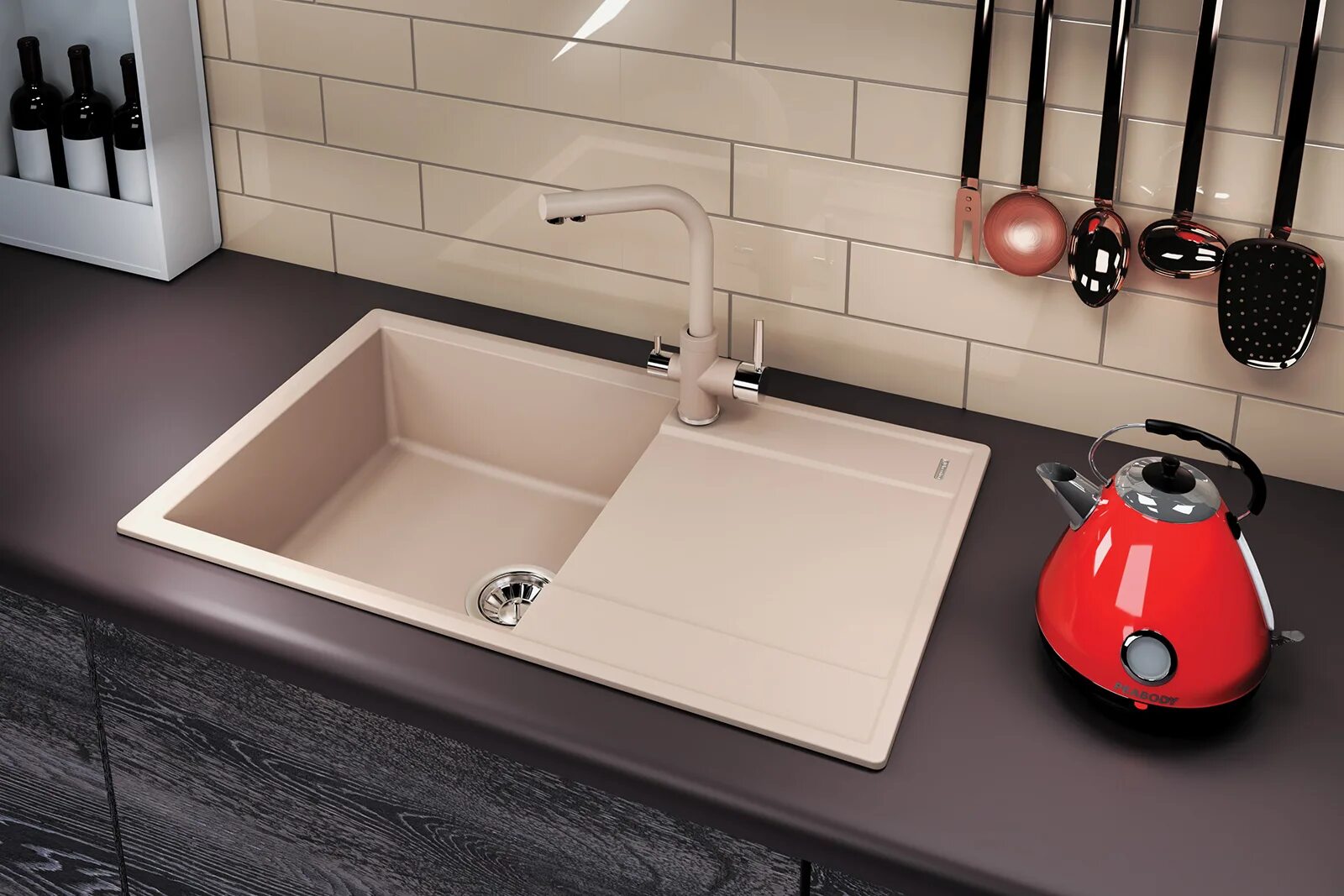 D0570. Консул 640 мойка. Консул мойка. 726. Мойка zx-gm 04 серая 480*420*180 мм.