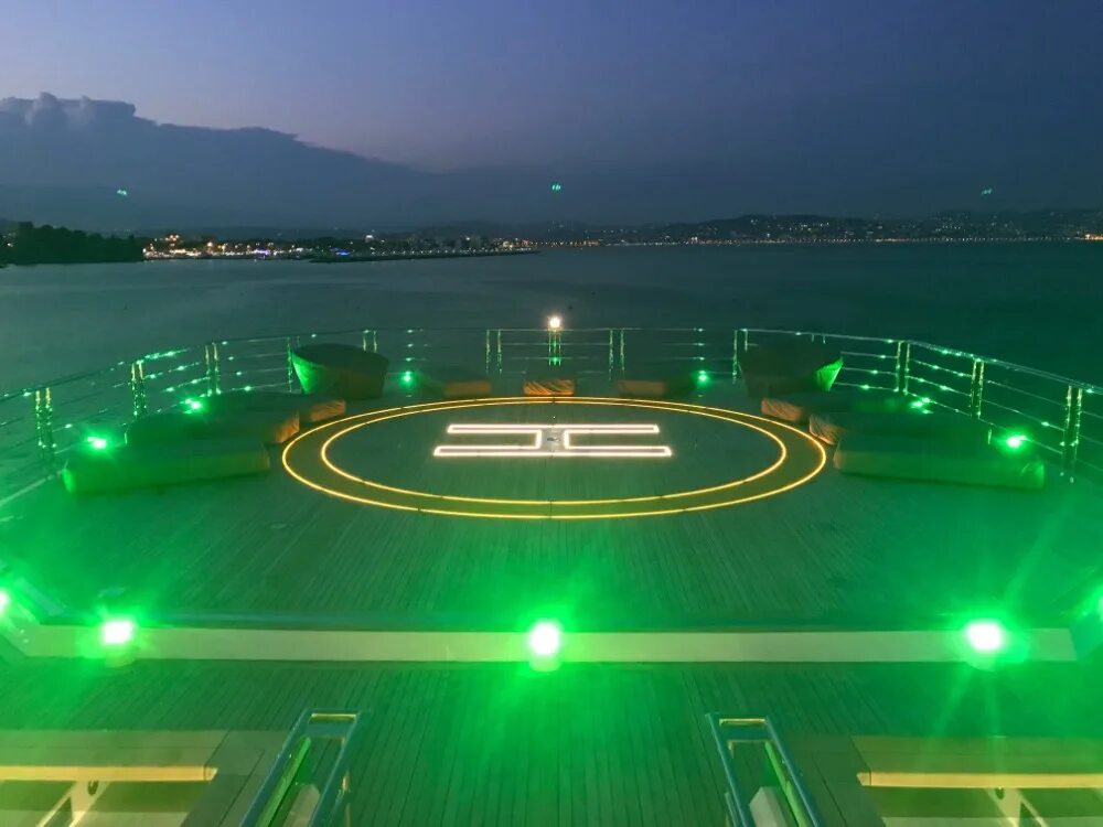 Landing area. Helideck. helicopter landing red area. heli landing spot.