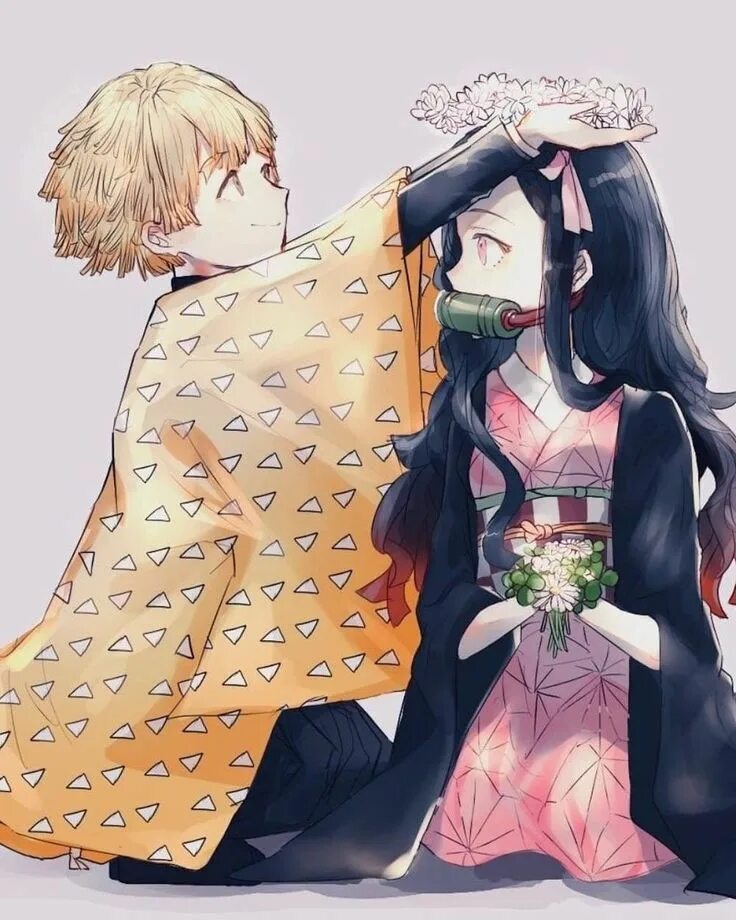 Nezuko and Zenitsu. Клинок рассекающий демонов Незуко и зеницу любовь. Nezuko x Zenitsu.