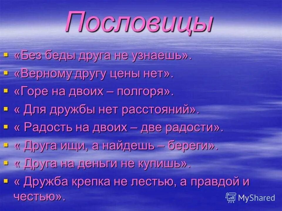 Верный друг пословицы