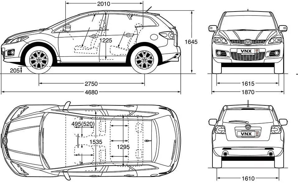 Размер мазда сх 7. Габариты Мазда сх7 2008. Мазда СХ 7 габариты салона. Mazda CX 7 ширина. Мазда сх7 габариты.