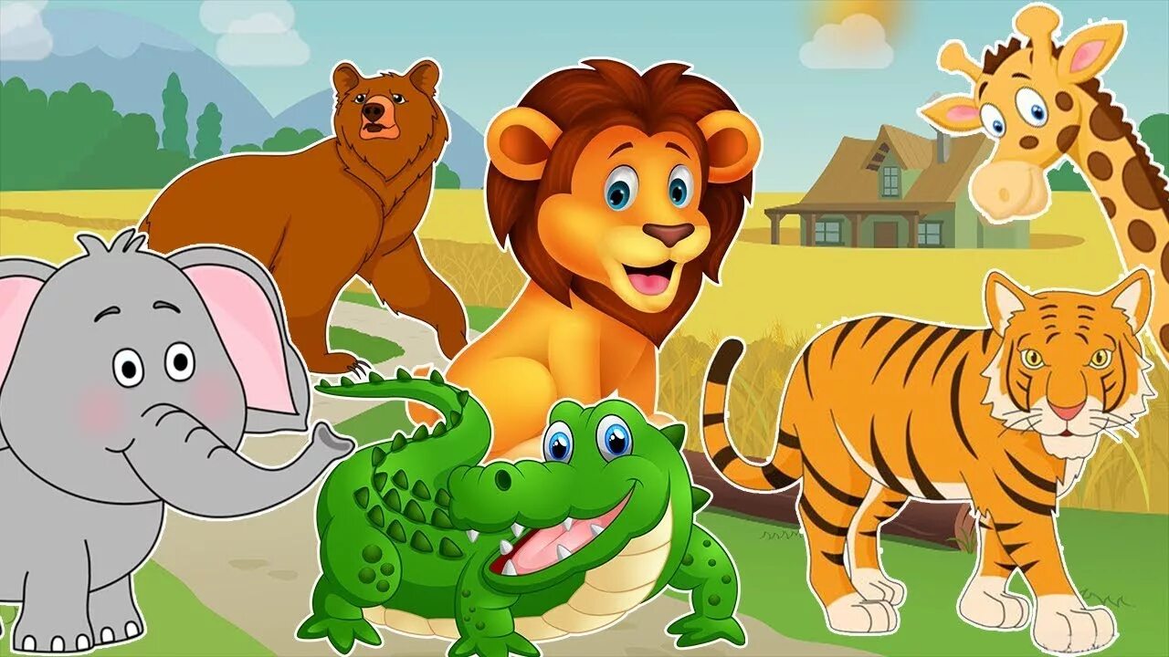 Zoo animals videos. Мультяшные животные. Зоопарк мультяшный. Мультяшные животные для детей.