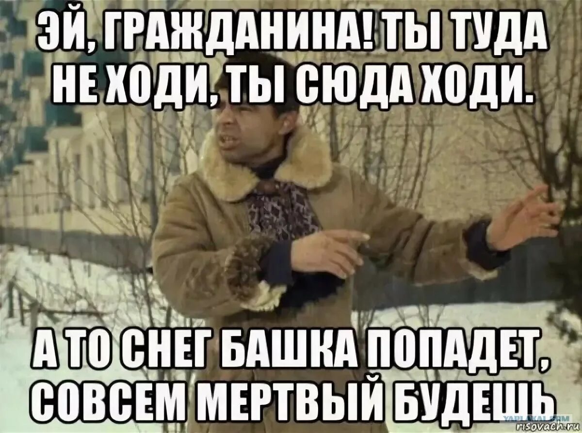 Туда не ходи сюда ходи. Снег башка попадет. Дела туда сюда