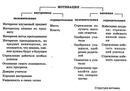 Перечислите мотивы деятельности