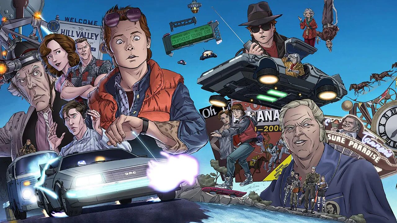 Назад в будущее (back to the Future). Марти Макфлай арт с Делориан. Марти Макфлай назад в будущее 2 арт. Макфлай назад в будущее арт. Back to the multiverse