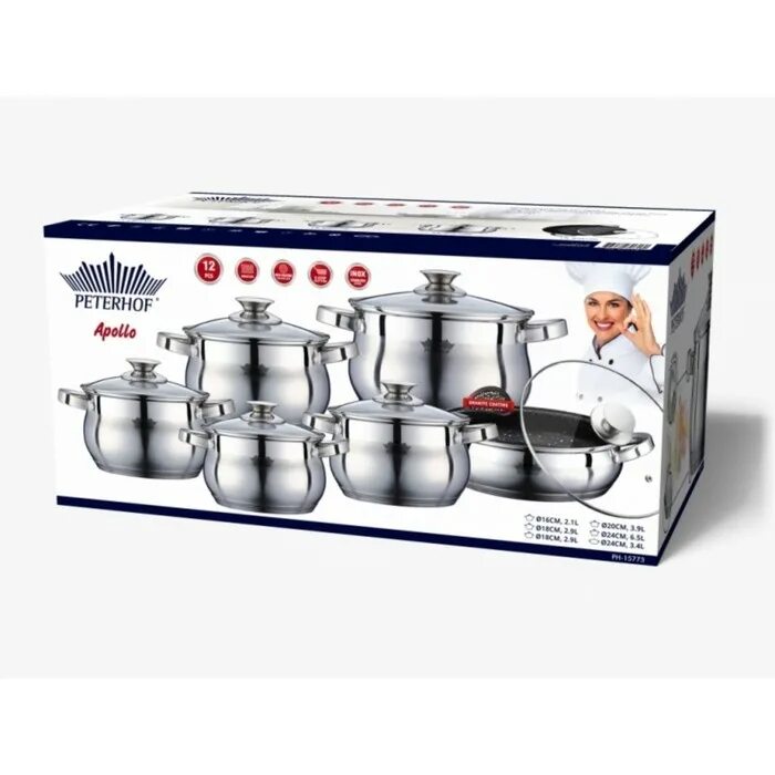 Набор кастрюль peterhof ph-15857 7 пр. Peterhof посуда apollo ph 15773. Набор кастрюль peterhof ph-15171 8 пр. Набор посуды peterhof ph-15759. Набор посуды peterhof ph-15832.