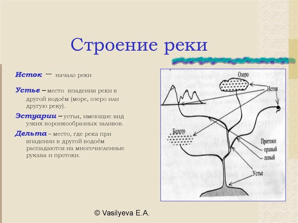 Схема реки Исток русло Устье. Устье Исток русло части реки. Исток и Устье реки 2 класс. Составные части реки схема.